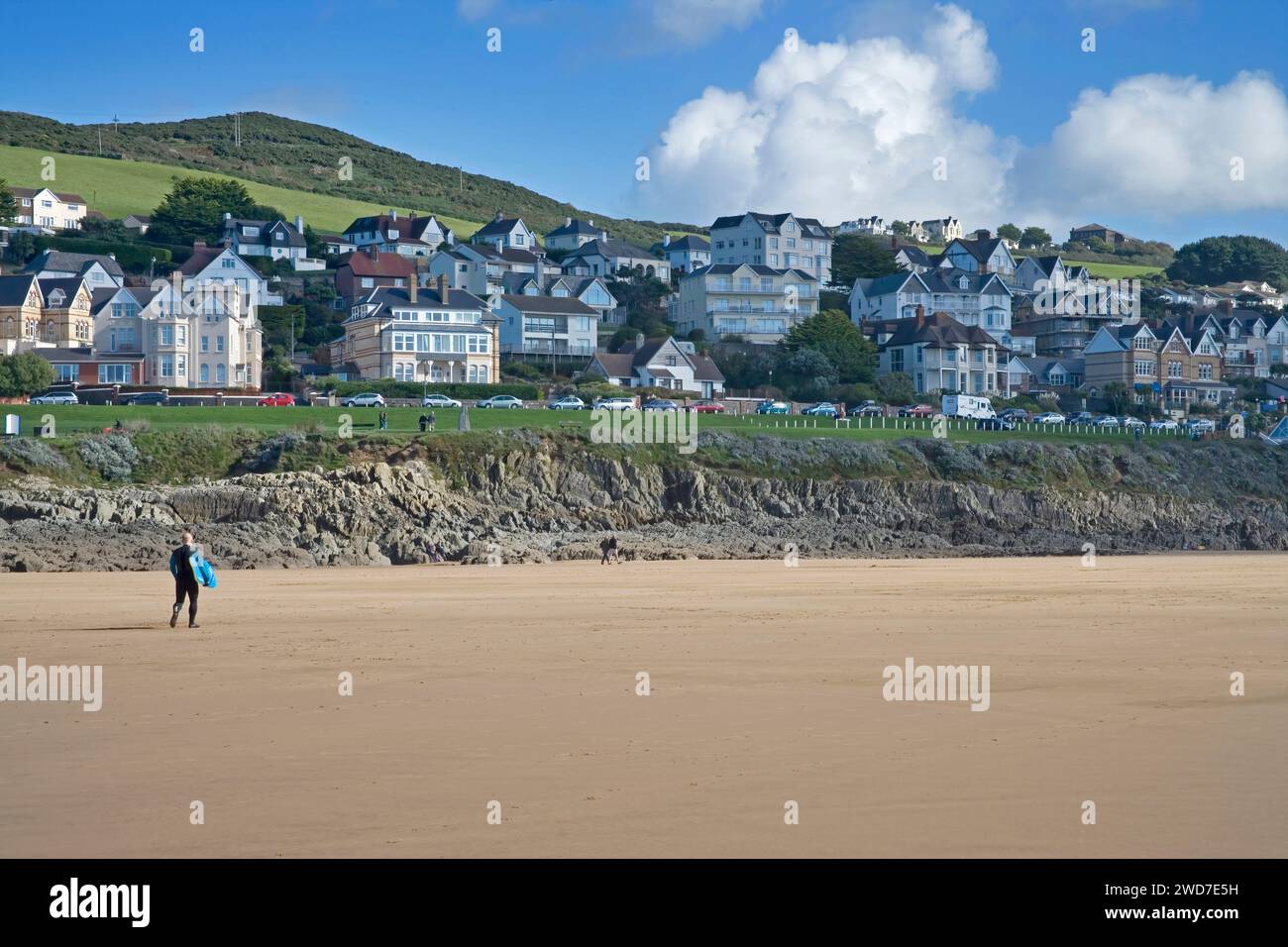 la petite ville de woolacombe sur la côte nord du devon Banque D'Images