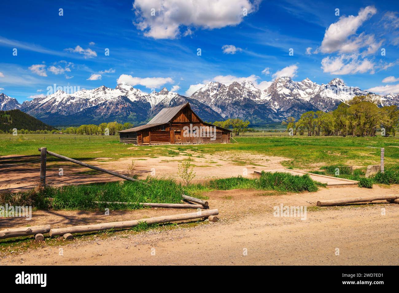 Historic T. A. Moulton Barn à Mormon Row dans le parc national de Grand Teton, Wyoming Banque D'Images