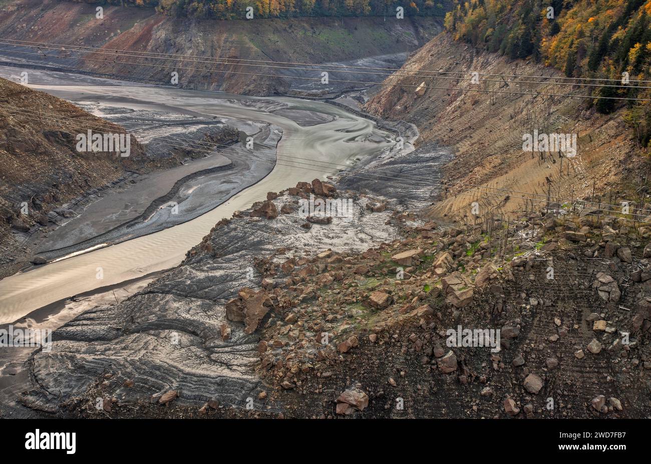 Vallée de la rivière Enguri. Samegrelo-Zemo. Svaneti. Géorgie Banque D'Images