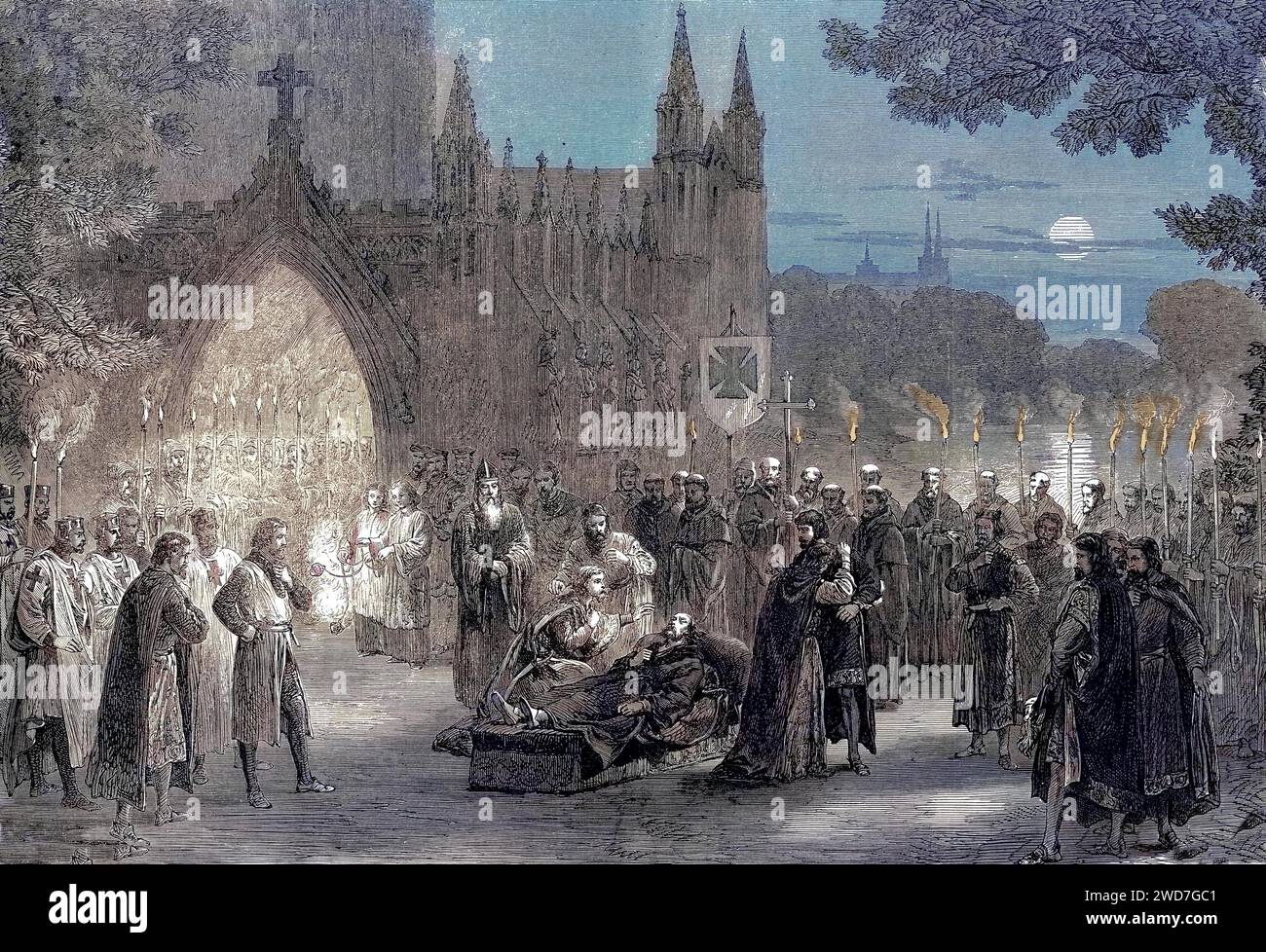 La mort de John (au théâtre Dury Lane) à Londres en 1865 - la vie et la mort du roi Jean par William Shakespeare - Banque D'Images
