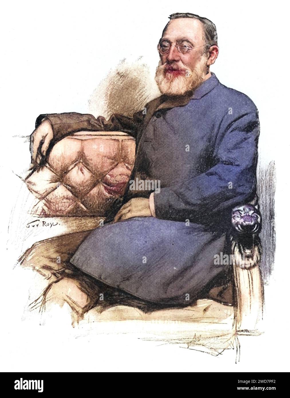 Rudolph Virchow (1821-1902) deutscher Pathologe und Begründer der Zellularpathologie. In seinem späteren Leben wandte er sich der Anthropologie und Archäologie zu und arbeitete mit Schliemann an den Ausgrabungen in Troja, Historisch, digital restaurierte Reproduktion von einer Vorlage aus dem 19. Jahrhundert, Date d'enregistrement non indiquée Banque D'Images
