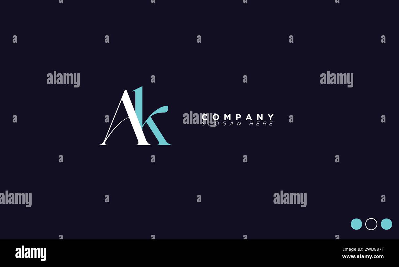 AK lettres Alphabet initiales logo du monogramme Illustration de Vecteur
