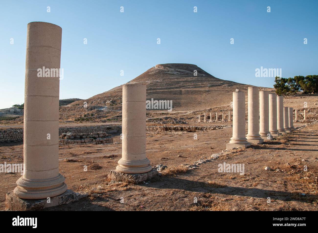 Hérodion, Hérodium, ou Jabal al-Fureidis est une ancienne forteresse située au sud de Jérusalem et Bethléem, construite par le roi de Judée Hérode le Grand Betwe Banque D'Images