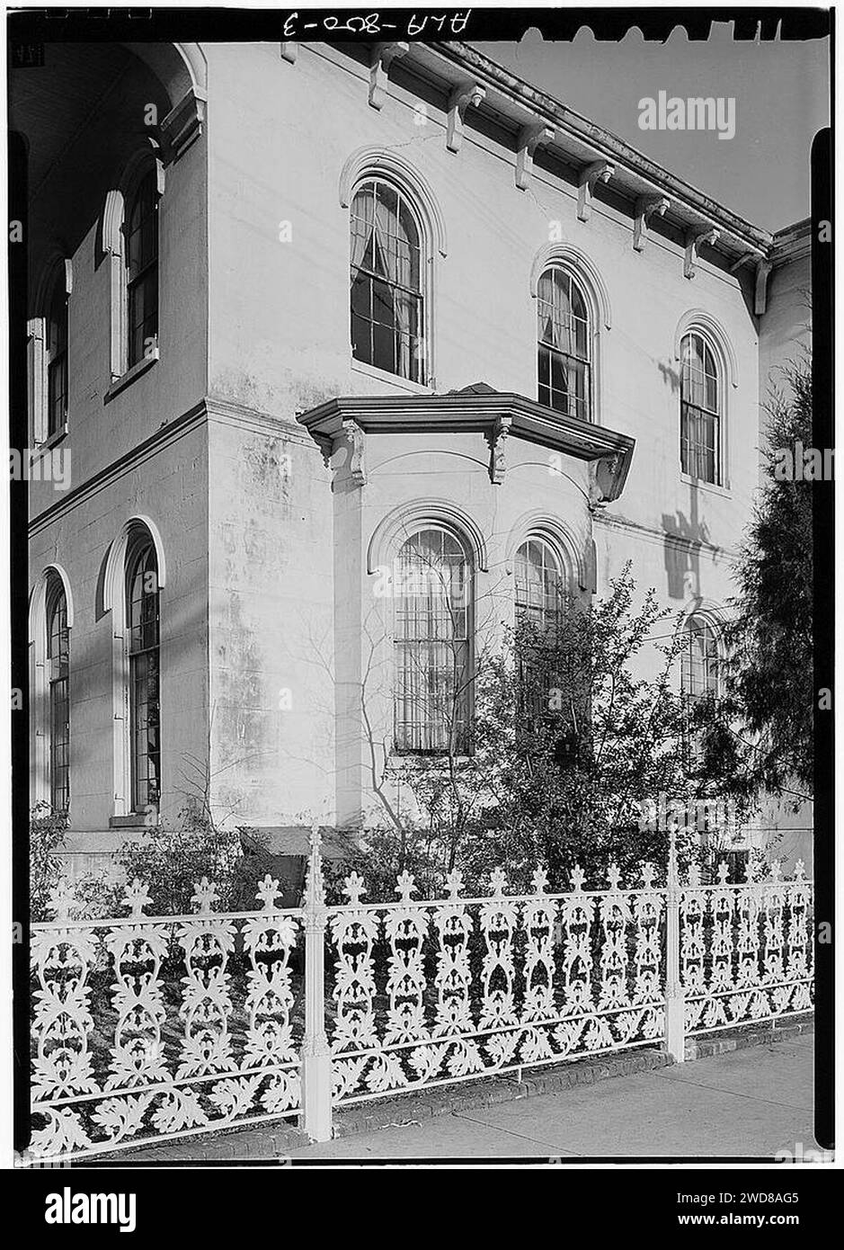 3. BAIE VITRÉE, ALTITUDE SUD-OUEST - Joshua Kennedy House, 607 Government Street, Mobile, Mobile County, AL. Banque D'Images