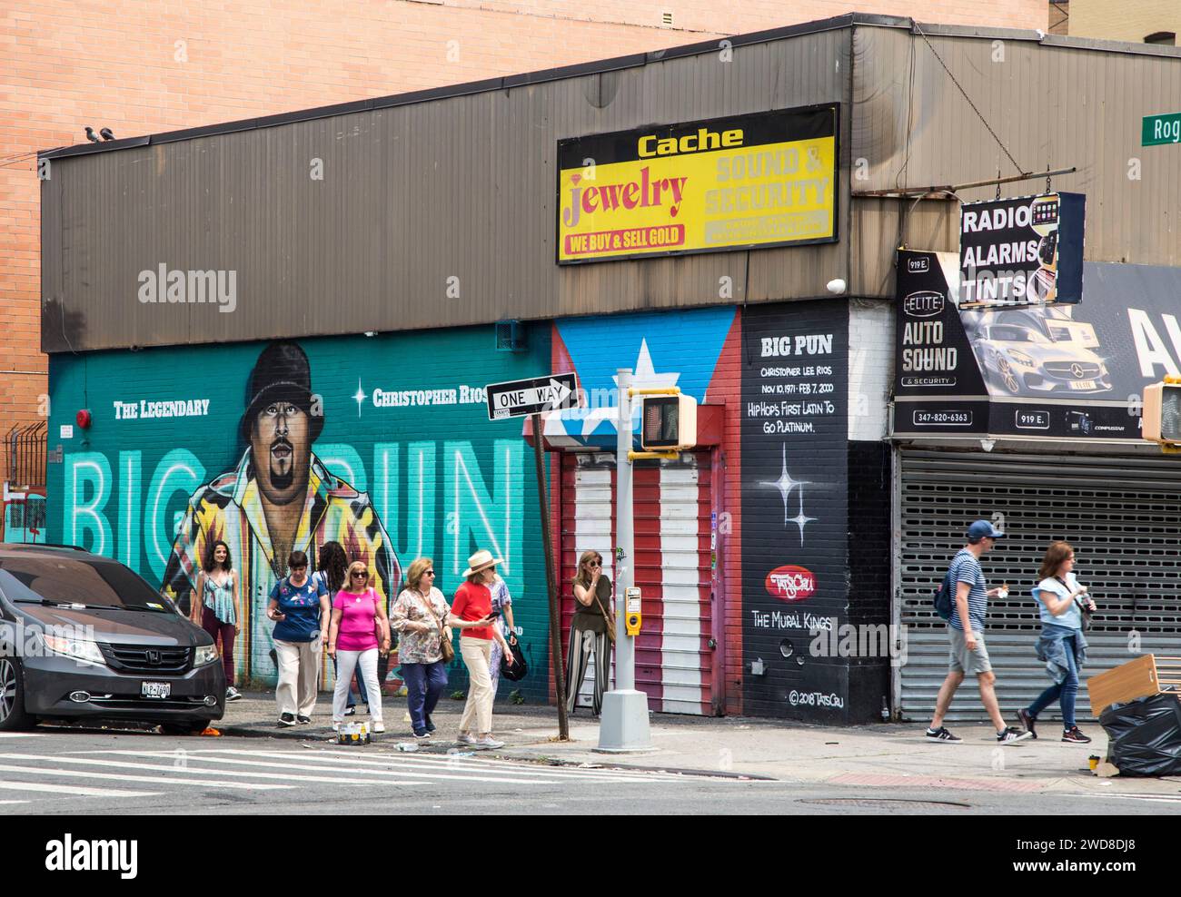 New York : gros graffiti de jeu dans le Bronx Banque D'Images