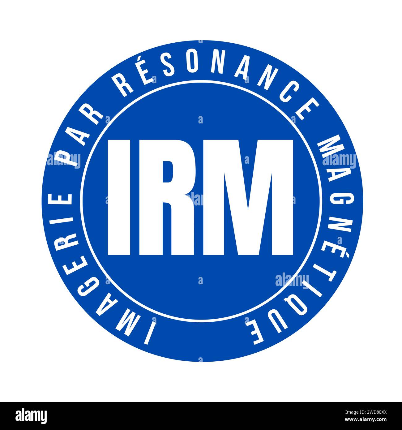 Icone IRM imagerie par résonance magnétique appelée IRM imagerie par résonance magnétique en langue française Banque D'Images