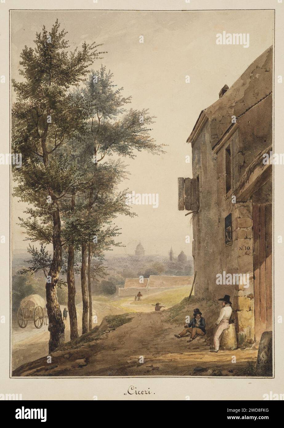 20 - Pierre-Luc-Charles Ciceri - vue de la campagne aux environs de Paris. Banque D'Images