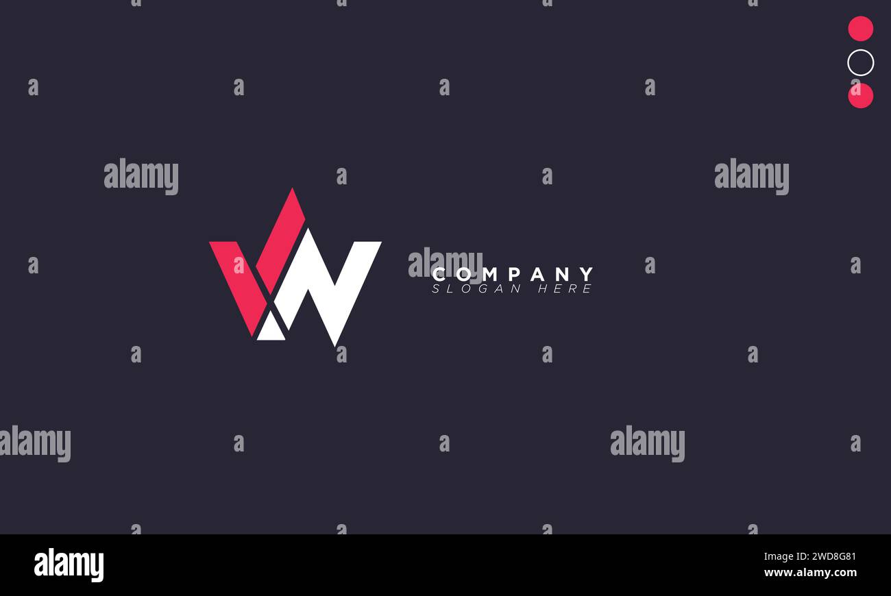 Lettres de l'alphabet VN initiales Monogram logo Illustration de Vecteur