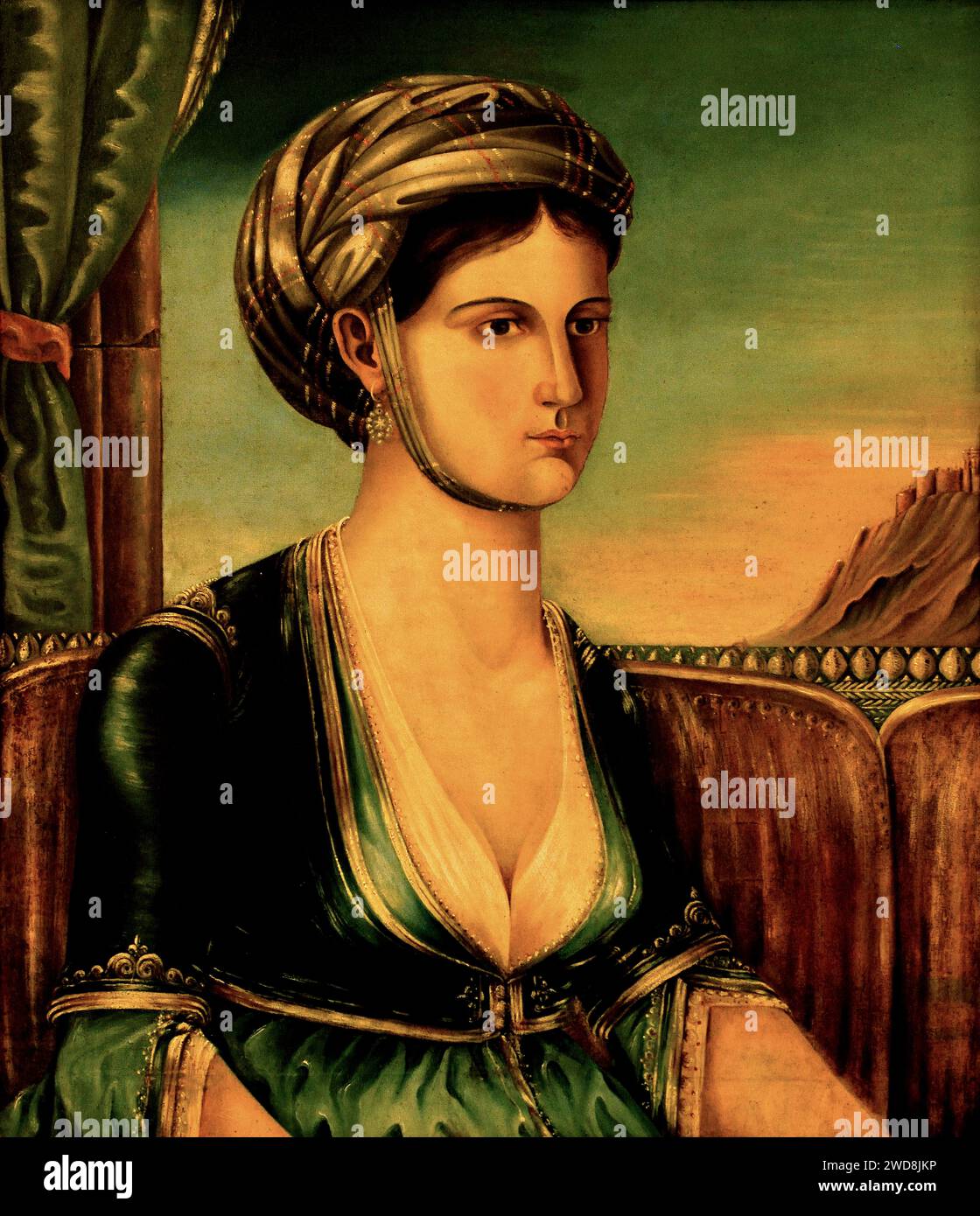 Noble athénienne, début, 19e siècle, artiste anonyme, Musée Benaki Athènes Grèce. Musée Benaki Athènes Grèce. Banque D'Images