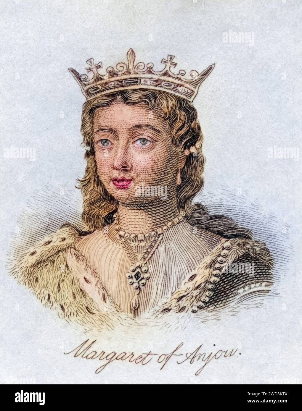 Margarete von Anjou 1429-1482 Königin von König Heinrich VI Von England aus dem Buch Crabbs Historical Dictionary aus 1825, Historisch, digital restaurierte Reproduktion von einer Vorlage aus dem 19. Jahrhundert, Date d'enregistrement non indiquée Banque D'Images