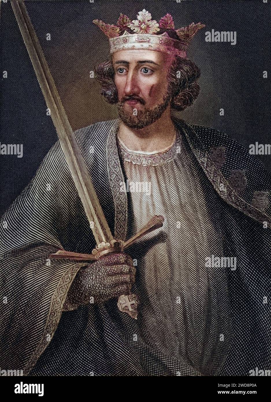 Edward I., alias Longshanks, 1239 - 1307. König von England, Historisch, digital restaurierte Reproduktion von einer Vorlage aus dem 19. Jahrhundert, Date d'enregistrement non indiquée Banque D'Images