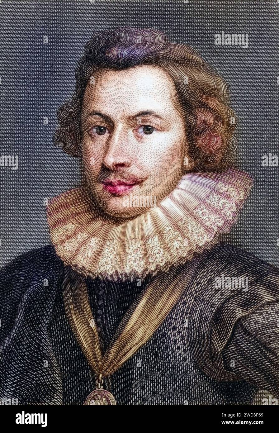 George Villiers, 1 ans. Herzog von Buckingham, alias Sir George Villiers oder Baron Whadden, vicomte Villiers, 1592-1628. Staatsmann, Historisch, digital restaurierte Reproduktion von einer Vorlage aus dem 19. Jahrhundert, Date d'enregistrement non indiquée Banque D'Images