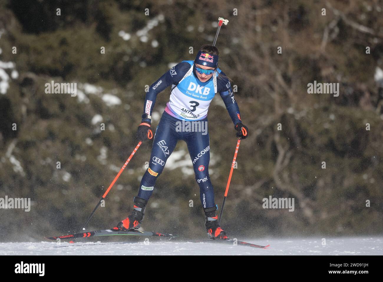 © Pierre Teyssot/MAXPPP ; coupe du monde de biathlon. Anterselva - Antholz, Italie le 19 janvier 2024. Femmes 12,5 km court individuel ; Dorothea Wierer (ITA) © Pierre Teyssot/Maxppp *** Légende locale *** crédit : MAXPPP/Alamy Live News Banque D'Images