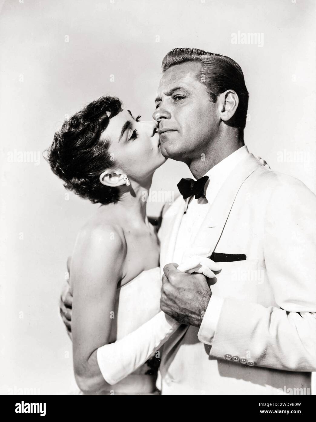 Audrey Hepburn et William Holden, photo de presse pour Sabrina (1954) Banque D'Images