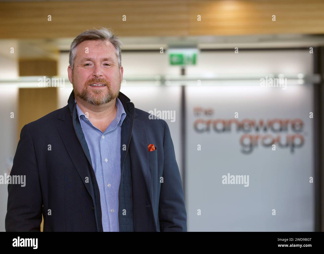 Edimbourg, Royaume-Uni, 12 octobre 2023 : Keith Neilson, directeur général de Craneware plc, dans son bureau de la capitale écossaise. Photo : DB Media Services / Ala Banque D'Images