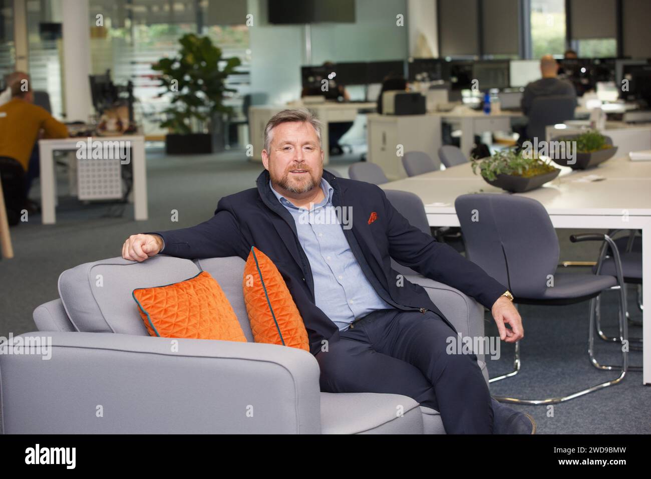 Edimbourg, Royaume-Uni, 12 octobre 2023 : Keith Neilson, directeur général de Craneware plc, dans son bureau de la capitale écossaise. Photo : DB Media Services / Ala Banque D'Images