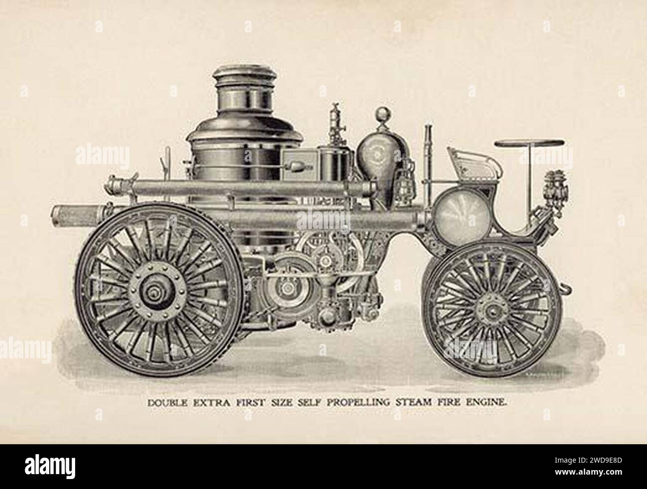 Moteur à incendie à vapeur automoteur Amoskeag des années 1890. Banque D'Images