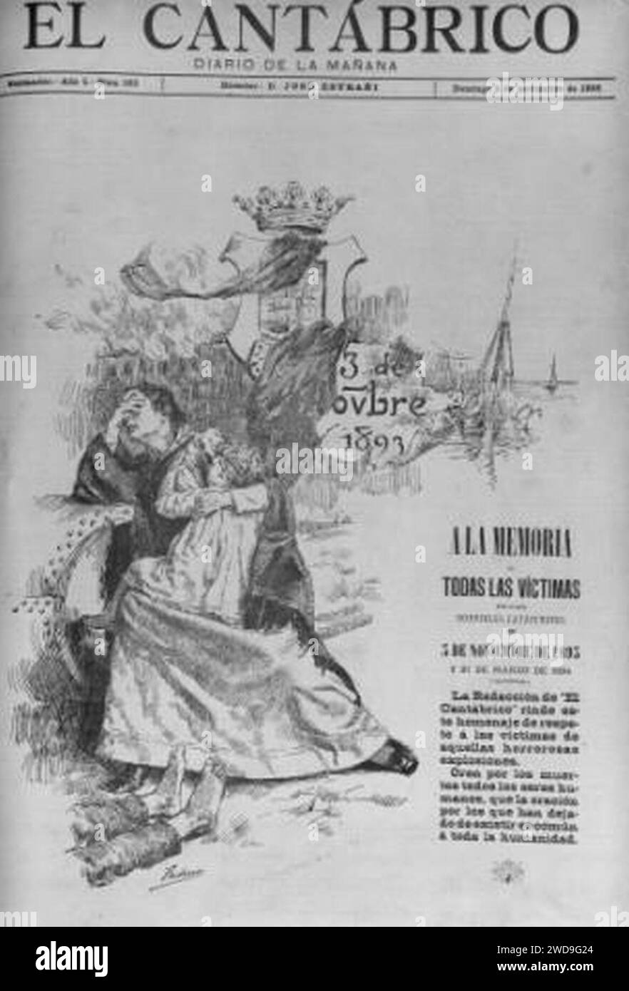 1895-11-03, El Cantábrico, A la memoria de todas las víctimas, Pedrero. Banque D'Images