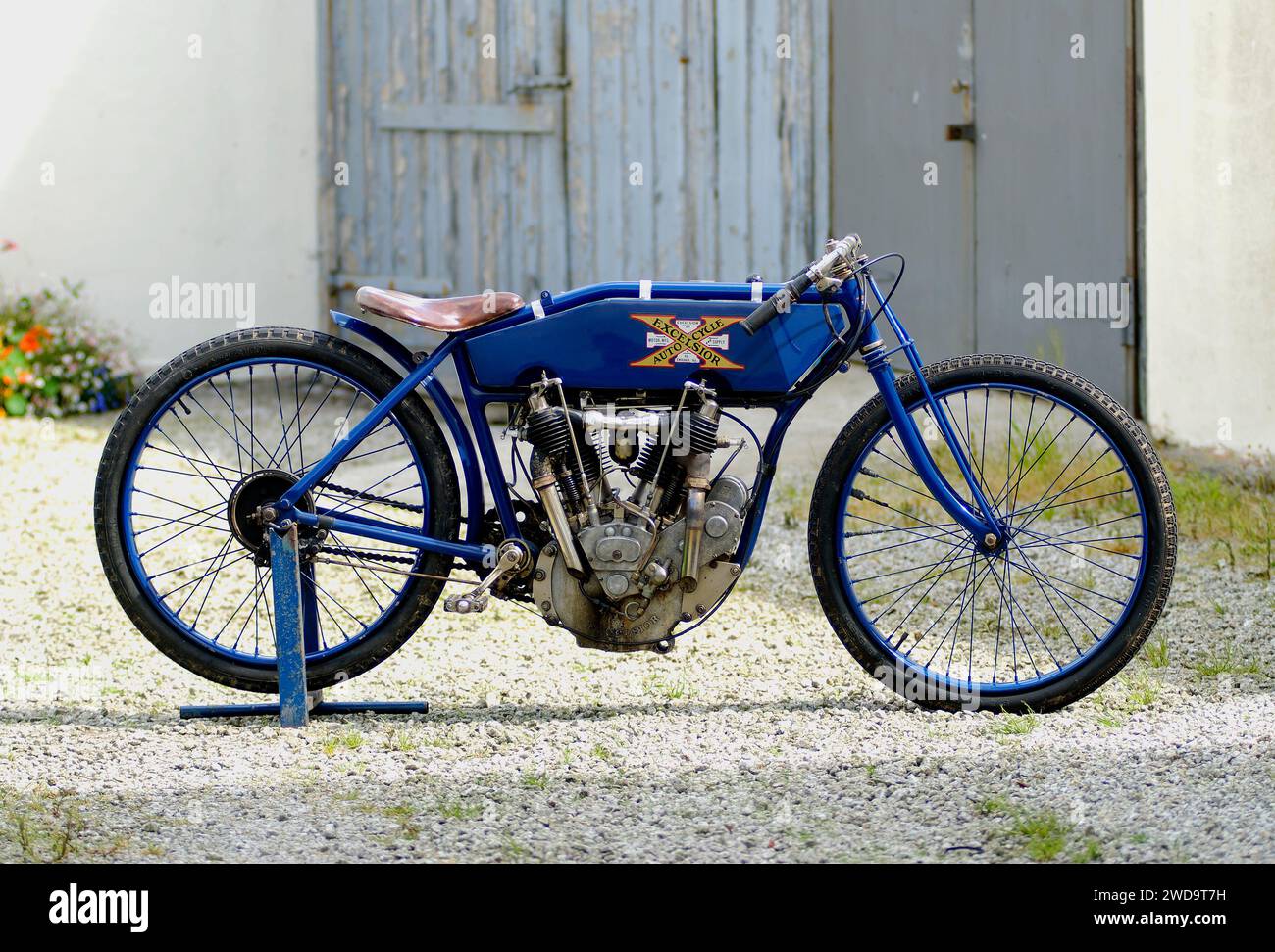 1915 Excelsior Track Racing spécial moto britannique vintage classique Banque D'Images