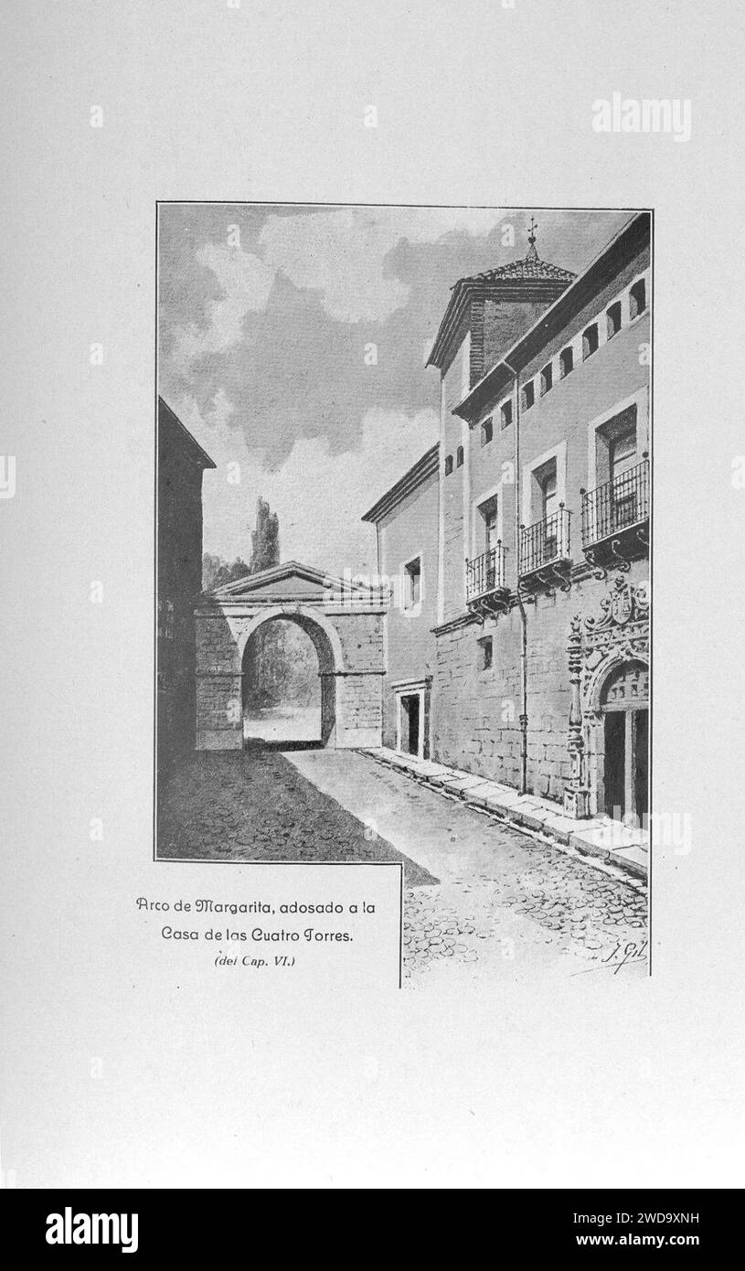 1913, Memorias históricas de Burgos y su provincia, Arco de Margarita, adosado a la casa de las Cuatro Torres. Banque D'Images