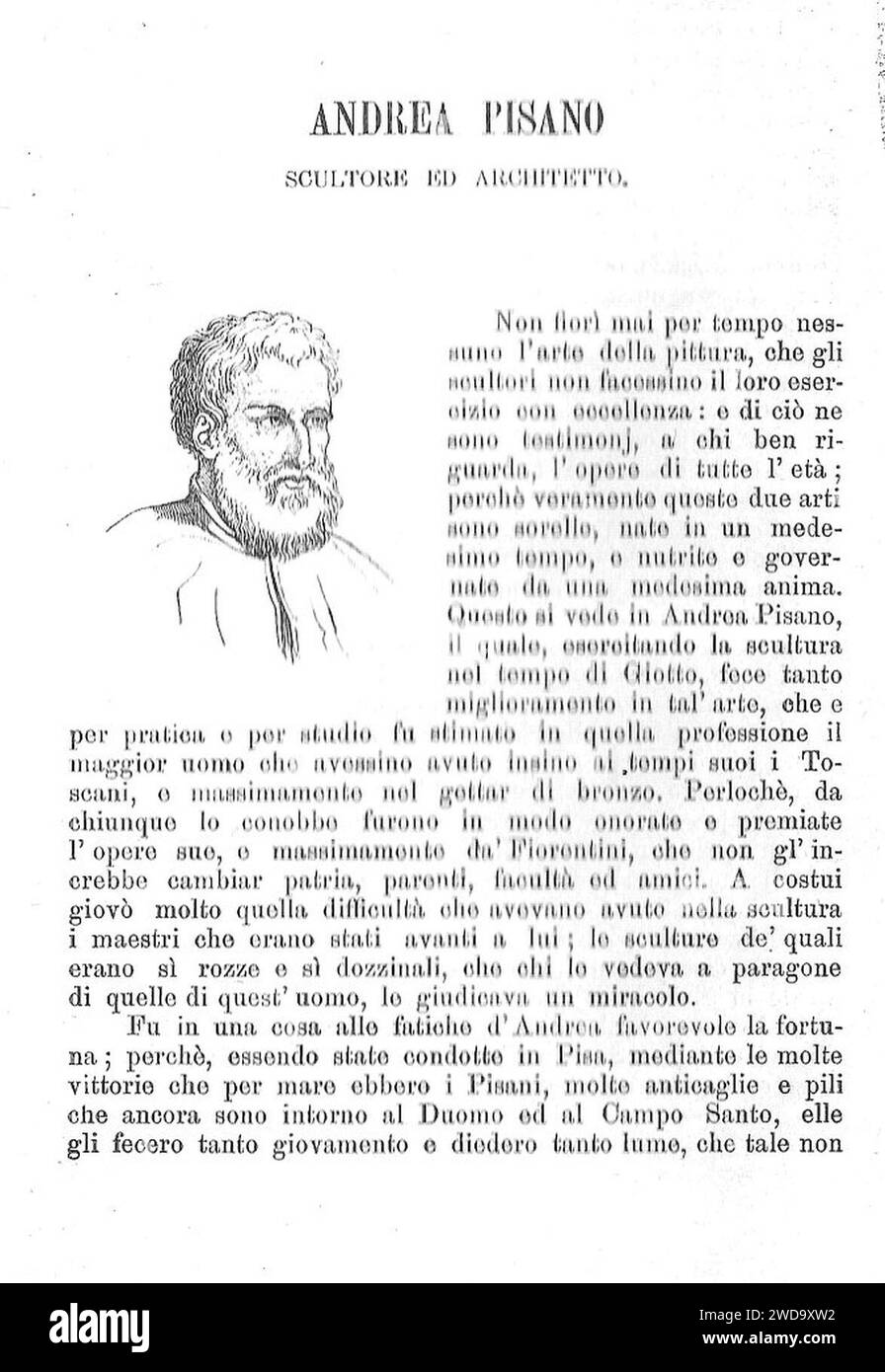 1913-Vasari-le-vite-pag-0150-Andrea-Pisano. Banque D'Images