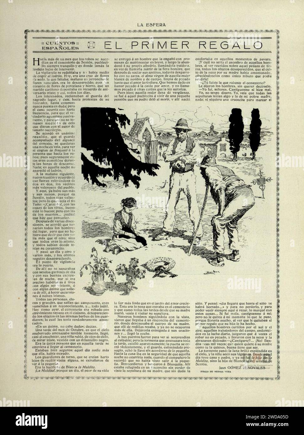 1915-04-17, la Esfera, Cuentos españoles, El primer regalo, Juan Gómez Renovales, Medina Vera. Banque D'Images