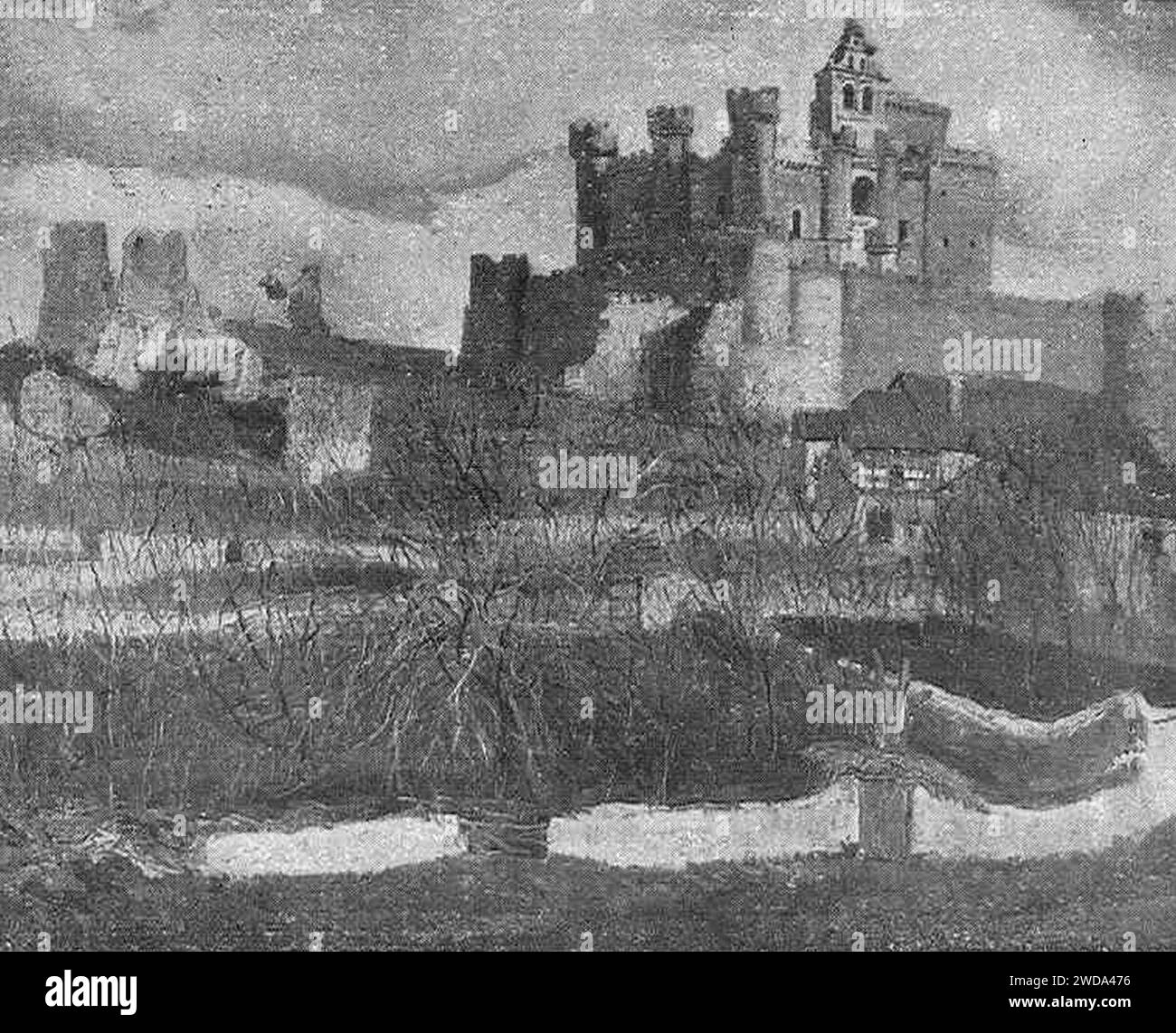 1923-05-12, la Esfera, El castillo de Turégano, Carlos Lezcano. Banque D'Images