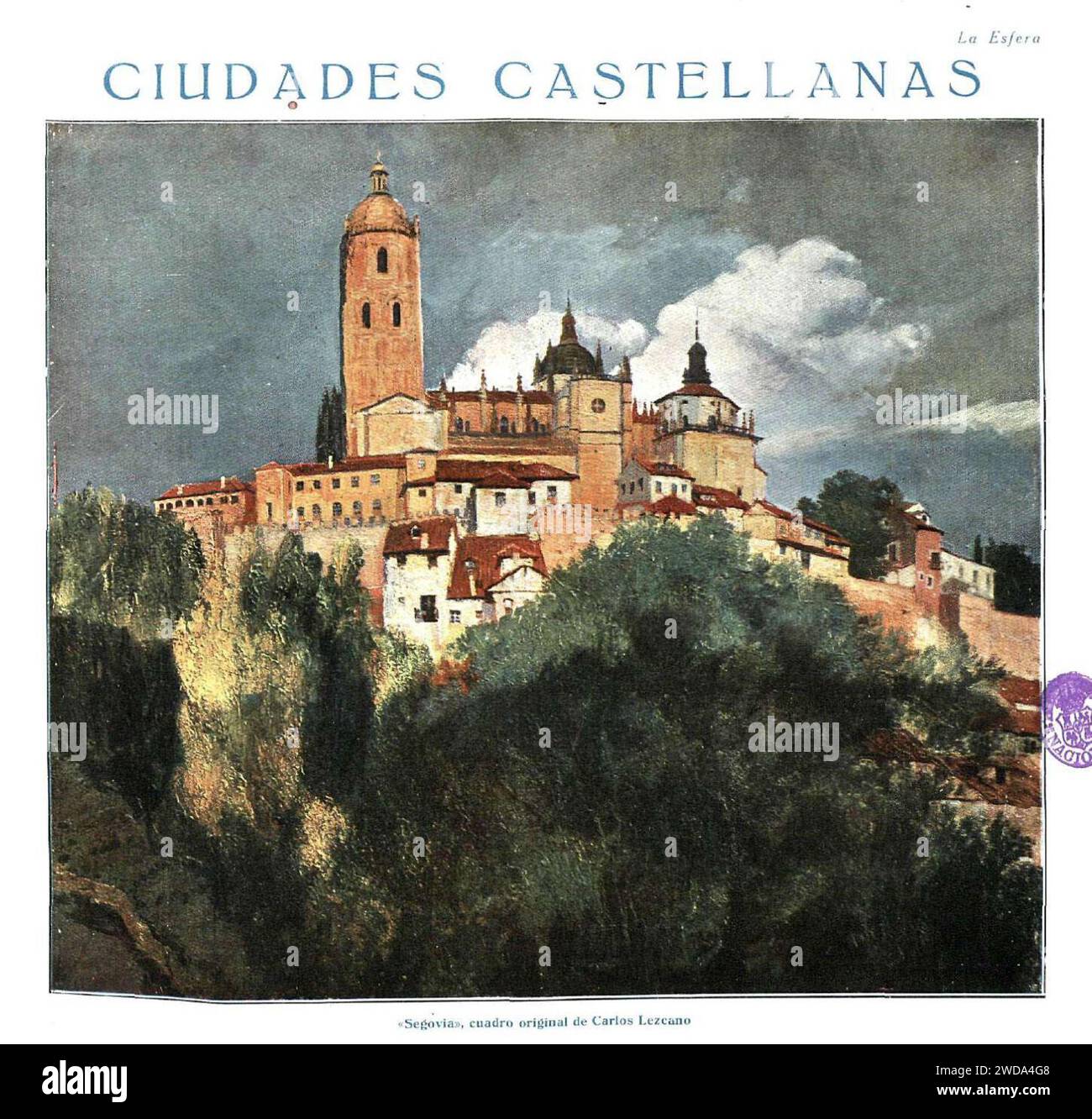 1924-01-26, la Esfera, Ciudades castellanas, Segovia, Carlos Lezcano. Banque D'Images