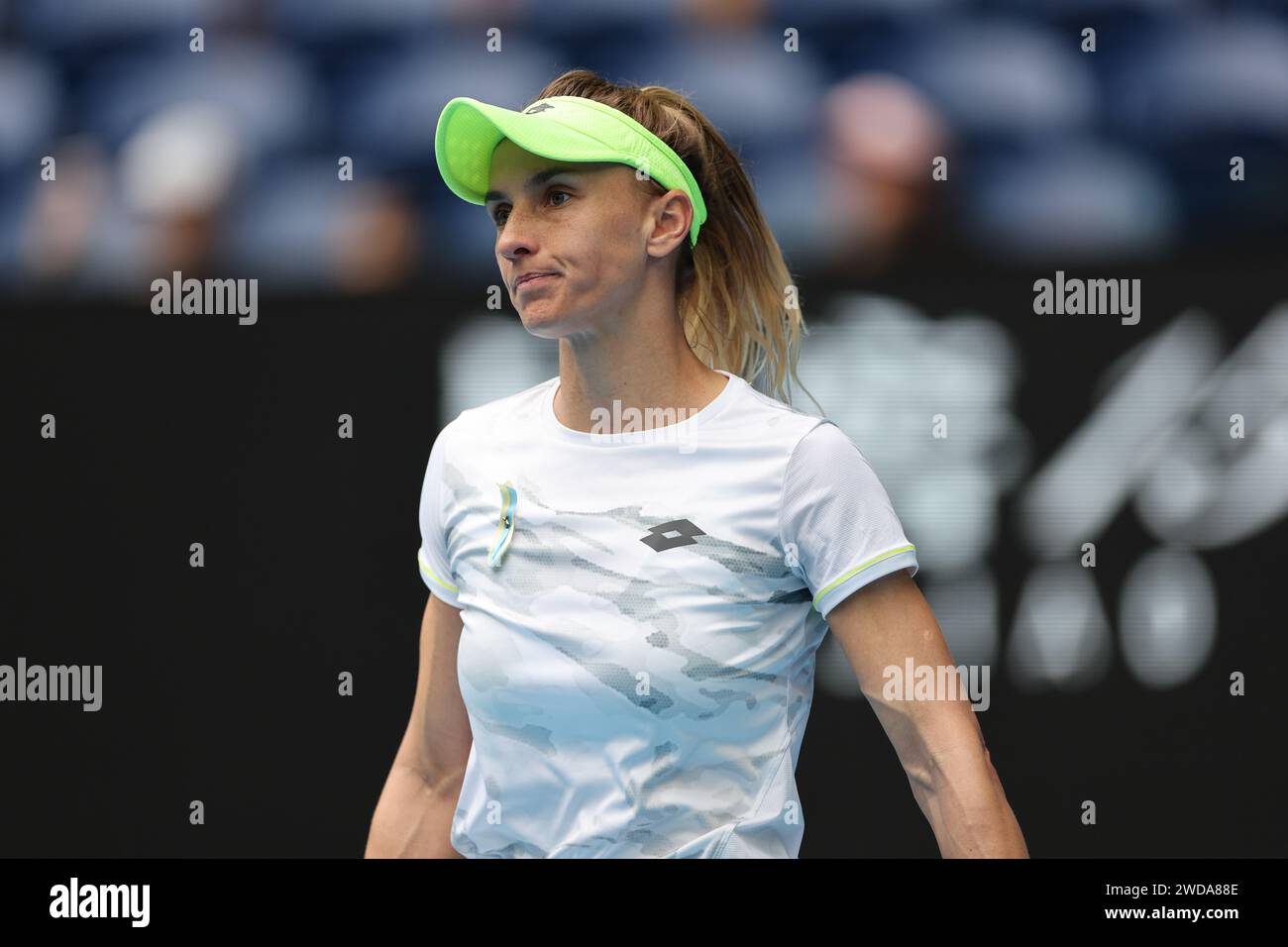 19 janvier 2024 : Melbourne, Victoria, Australie. Tournoi de tennis Open d'Australie, jour 6 ; Lesia Tsurenko (UKR) lors de son match de 3e tour avec Aryna Sabalenka de Biélorussie Banque D'Images