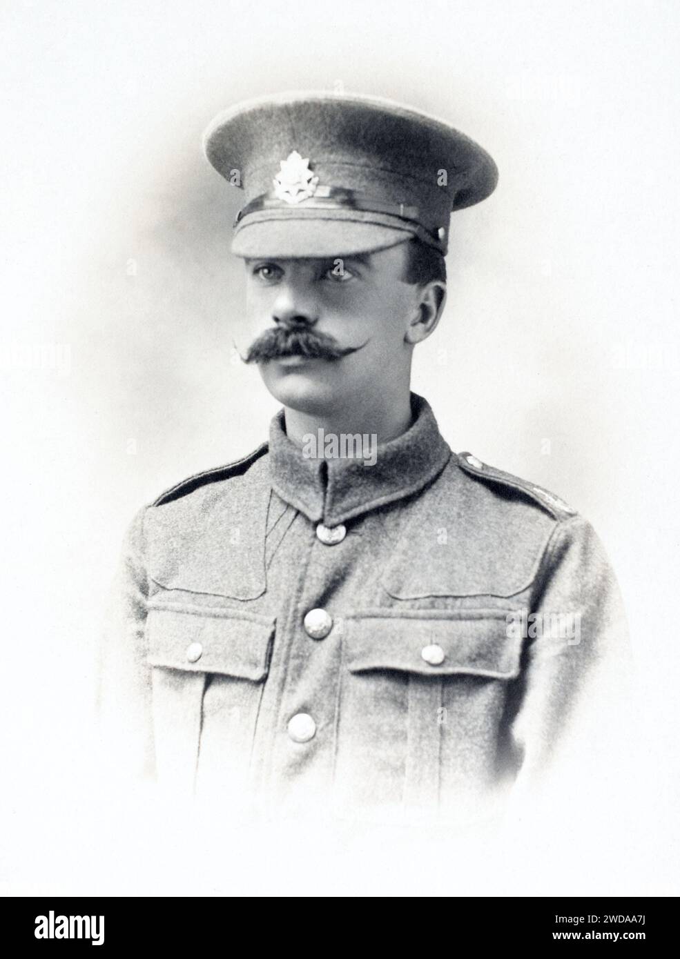 Portrait d'un soldat du East Surrey Regiment pendant la première Guerre mondiale. Banque D'Images