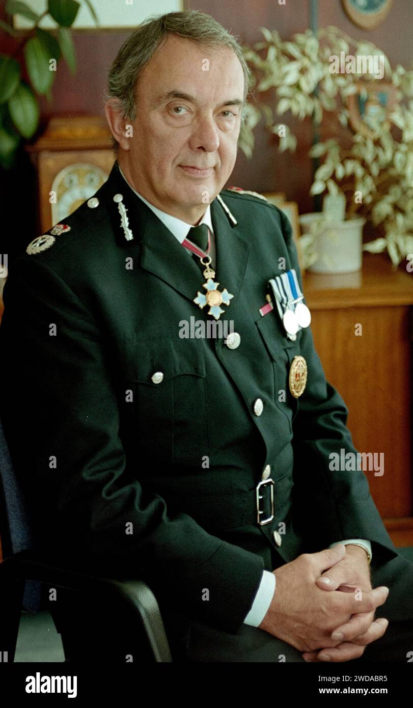 Sir John Charles Hoddinott CBE QPE (1944 - 2001) ancien Chiel Constable of Hampshire Constabulary Banque D'Images