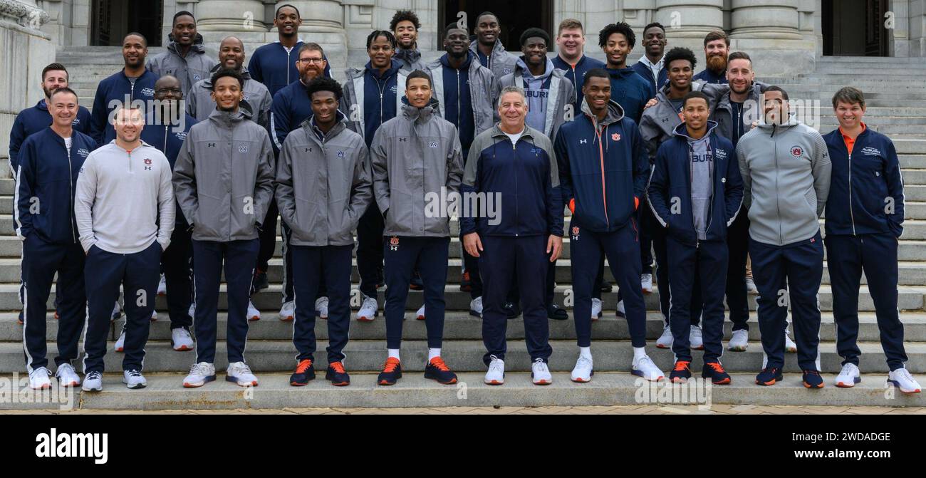 2019 Auburn Tigers équipe masculine de basket-ball (Cropped). Banque D'Images