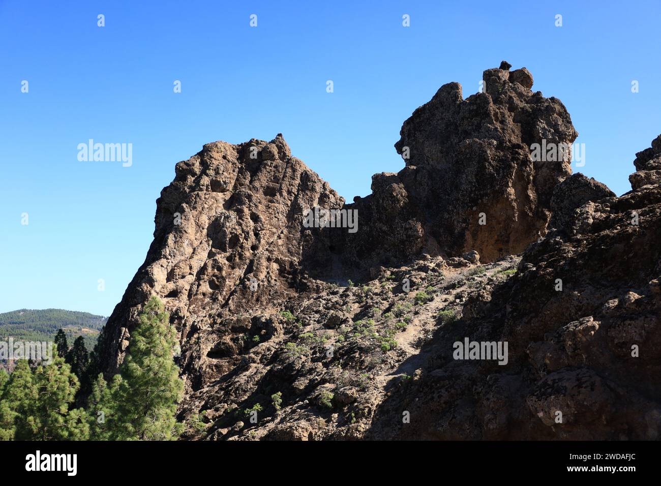 Roque Nublo est une roche volcanique située sur l'île de Gran Canaria, aux Canaries Banque D'Images