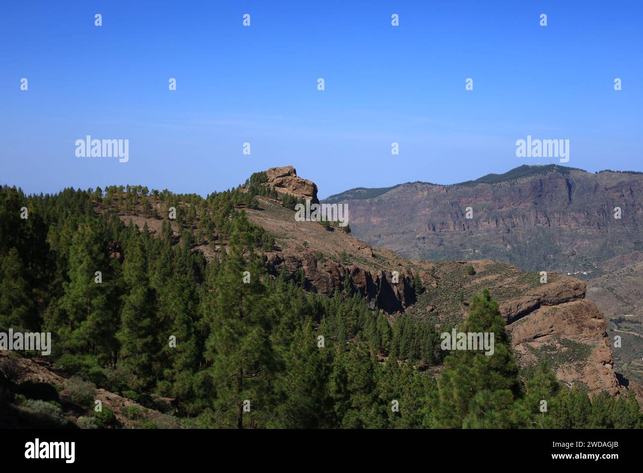 Roque Nublo est une roche volcanique située sur l'île de Gran Canaria, aux Canaries Banque D'Images