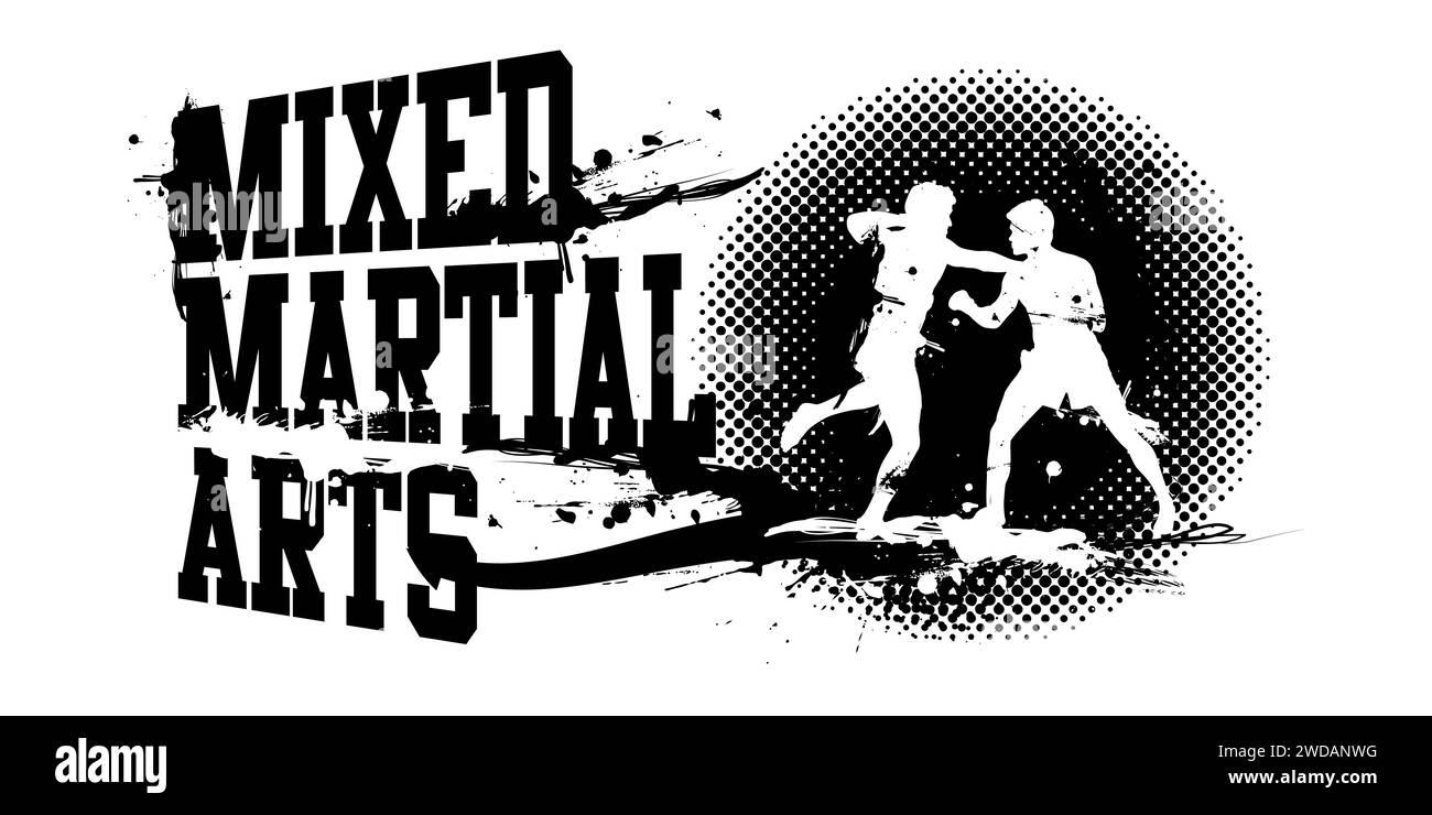 Une illustration vectorielle de bannière d'arts martiaux mixtes Illustration de Vecteur
