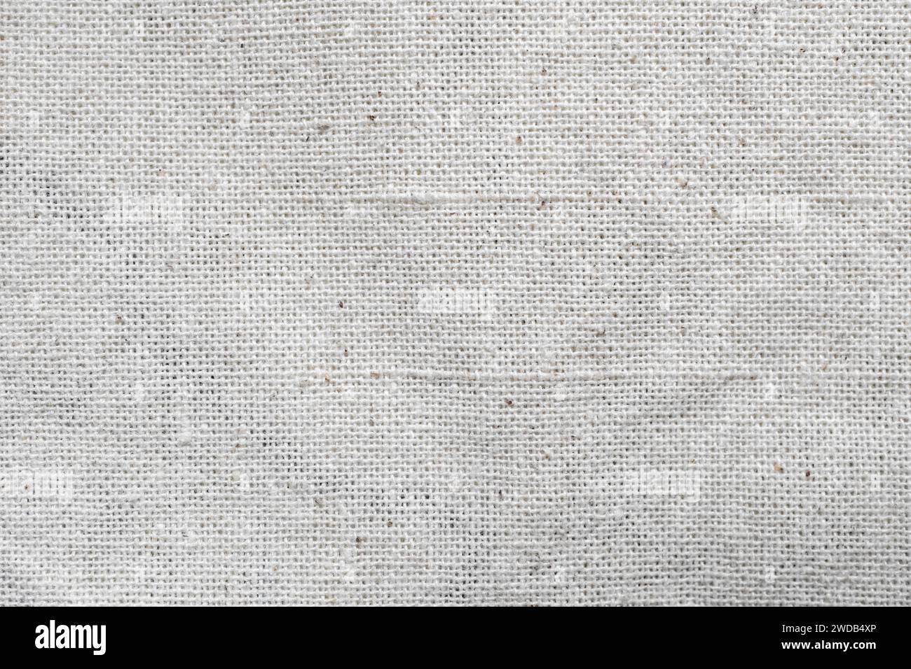 Détail du fond de texture de tissu naturel en lin blanc tissé Banque D'Images