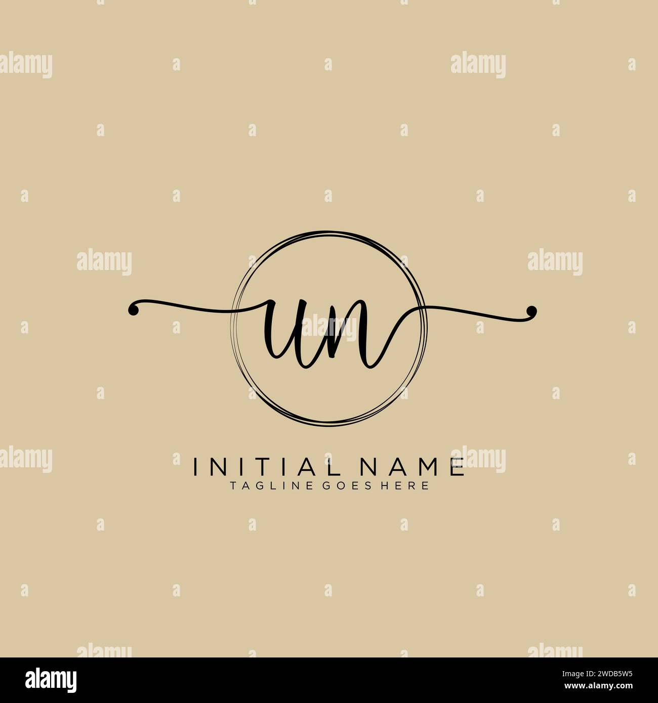 Un logo manuscrit initial avec cercle Illustration de Vecteur