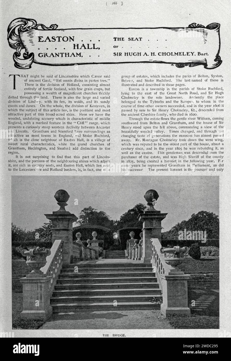 Easton Hall Grantham Gardens, vieux et nouveau 1900 vol 2 Country Life illustré p.165. Banque D'Images