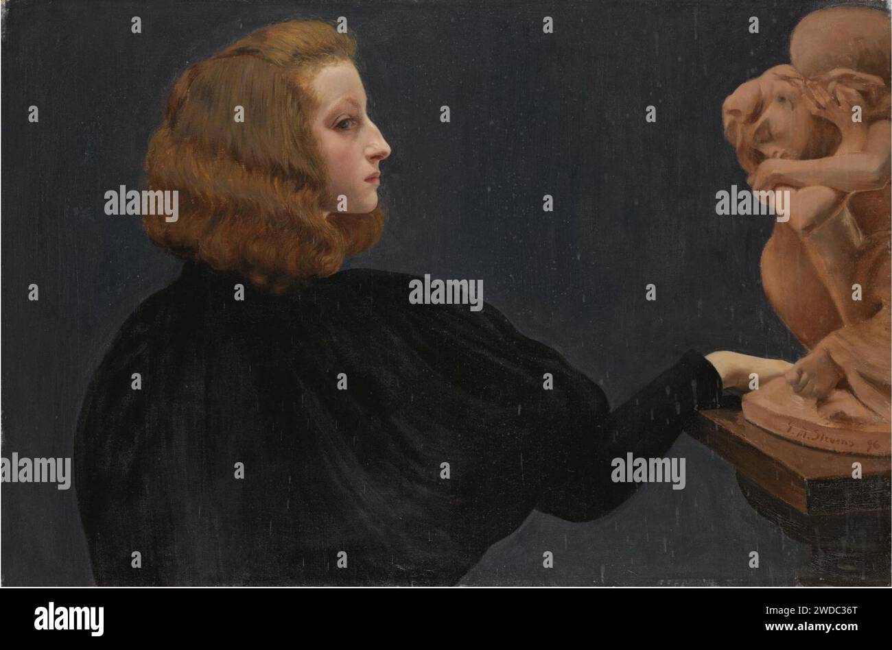 Gustave Max Stevens - Adèle et la Caryatide déchue portant sa pierre. Banque D'Images