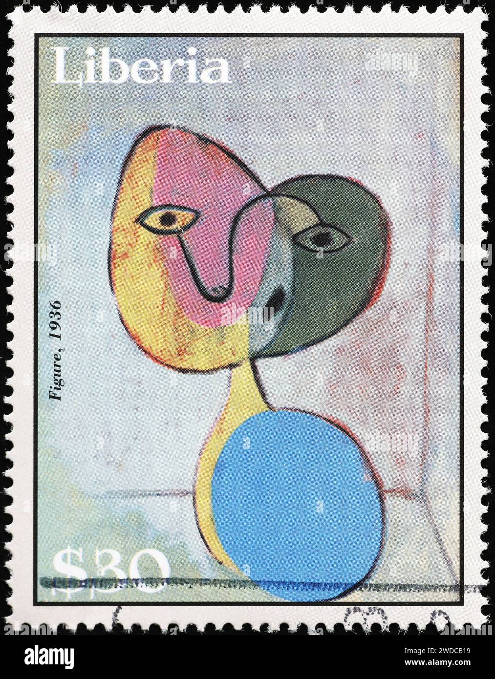 'Figurine' de Pablo Picasso sur timbre potage Banque D'Images