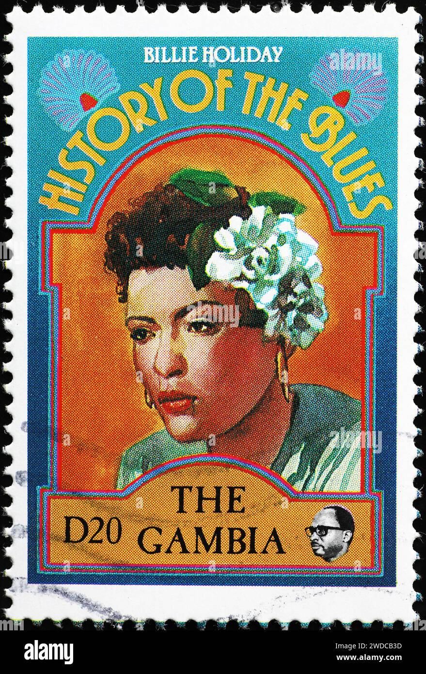 Histoire du Blues, Billie Holiday sur timbre-poste Banque D'Images