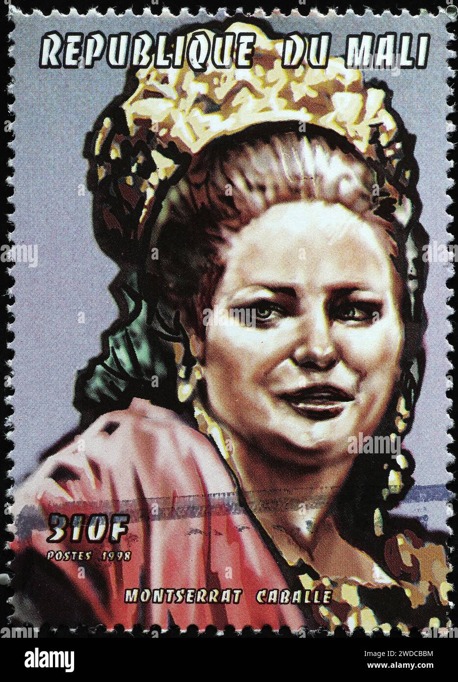 Chanteur d'opéra Montserrat Caballe sur timbre du Mali Banque D'Images