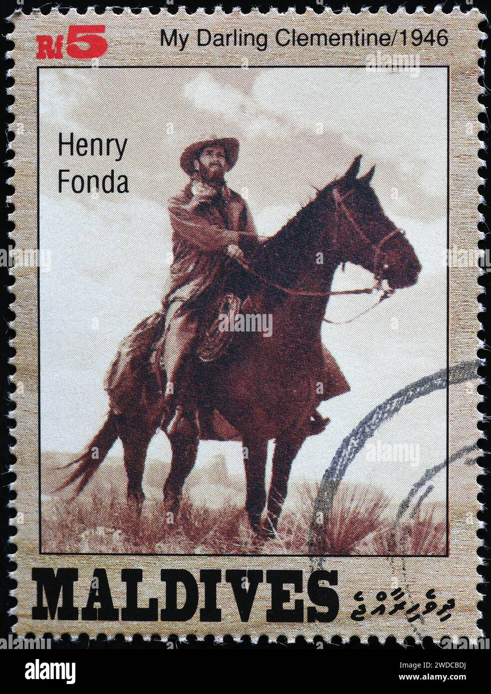 Photo de Henry Fonda dans 'Ma chérie Clementine' sur timbre-poste Banque D'Images