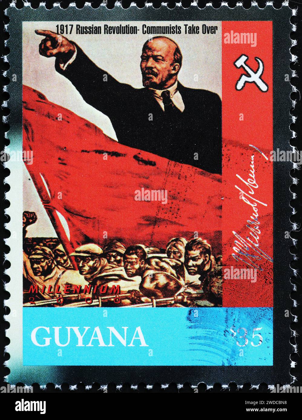 Révolution russe de 1917 rappelée sur timbre-poste Banque D'Images