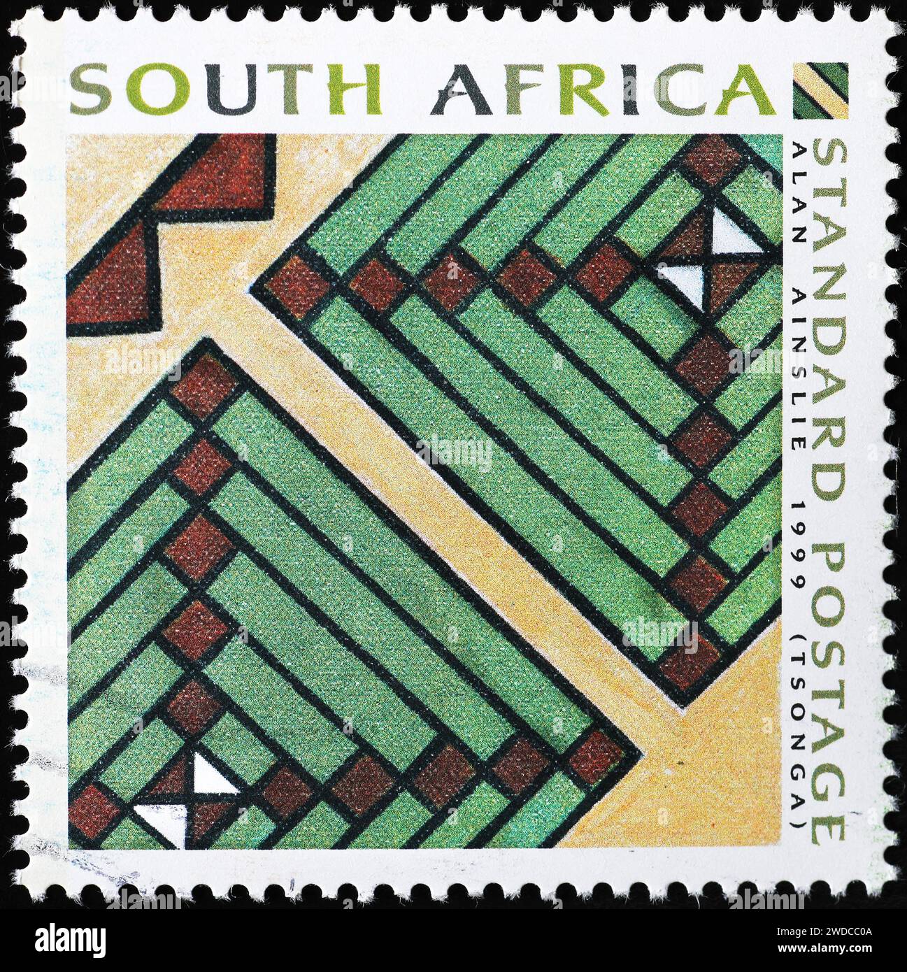 Motifs sud-africains sur timbre-poste Banque D'Images
