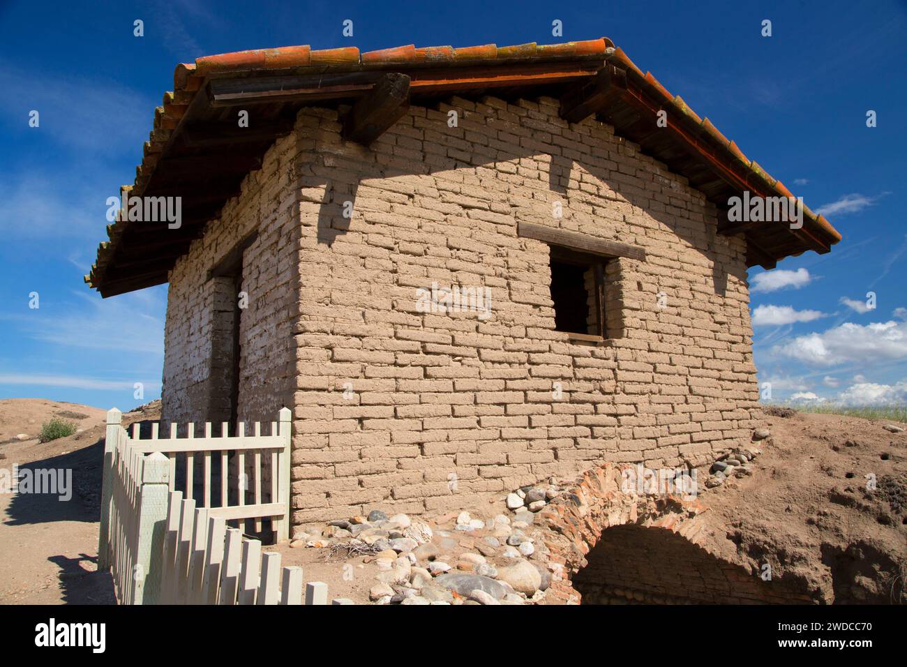 Moulin à grist, Mission San Antonio de Padua, comté de Monterey, réserve militaire de fort Hunter Liggett, Californie Banque D'Images