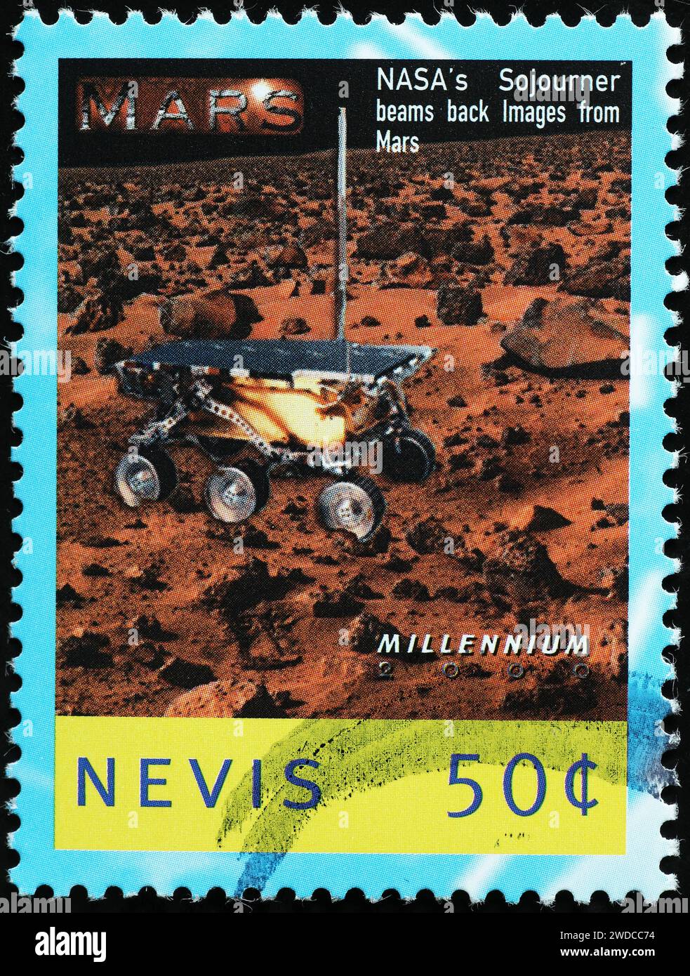 Véhicule se déplaçant sur mars célébré sur timbre-poste Banque D'Images