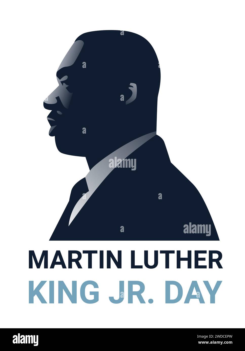 Martin Luther King Jr Bannière MLK homme noir jour vertical Illustration de Vecteur