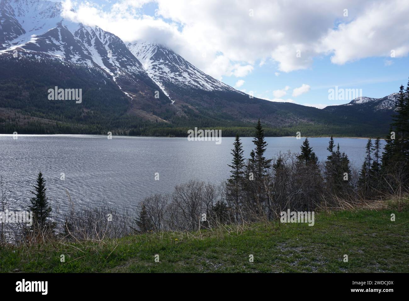 Montagnes de l'Alaska mai 2017 avec lac émeraude Banque D'Images