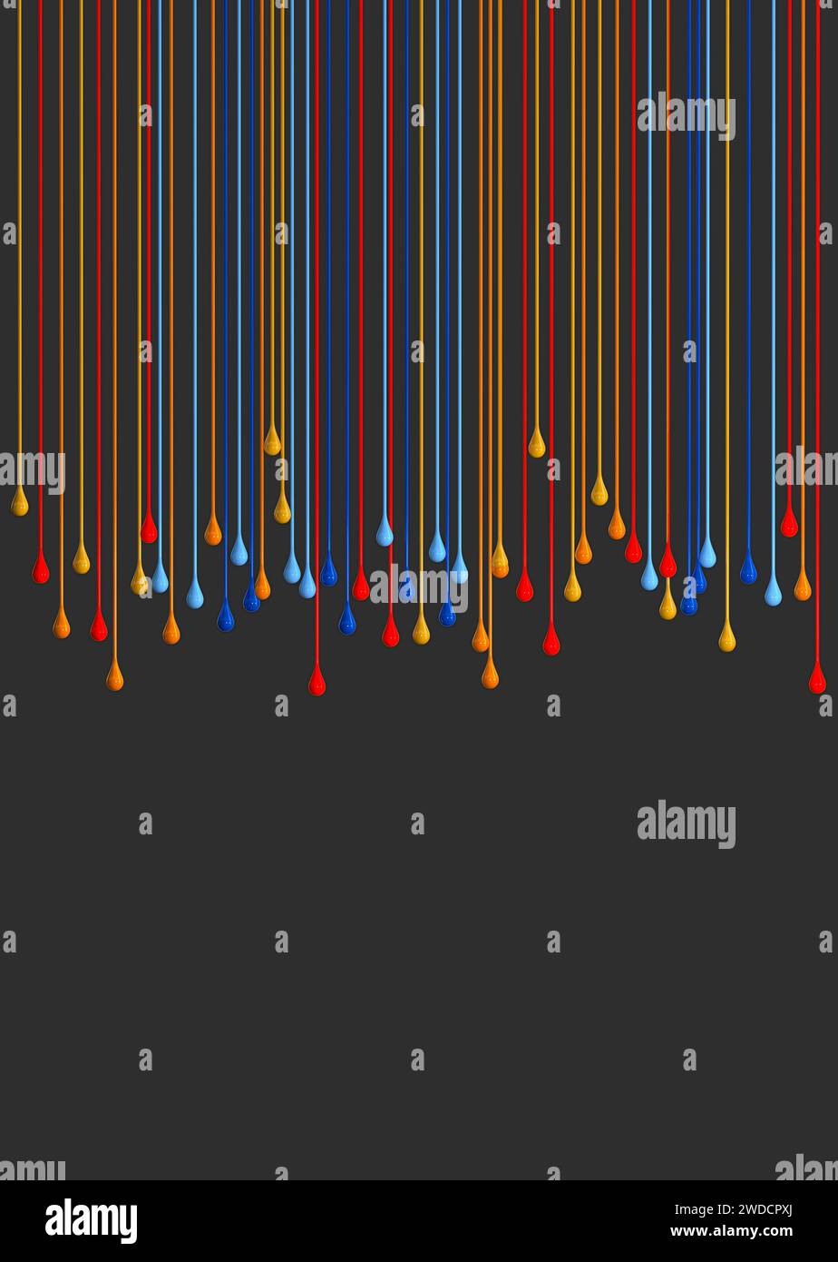 Gouttes de peinture coulant vers le bas, illustration Banque D'Images